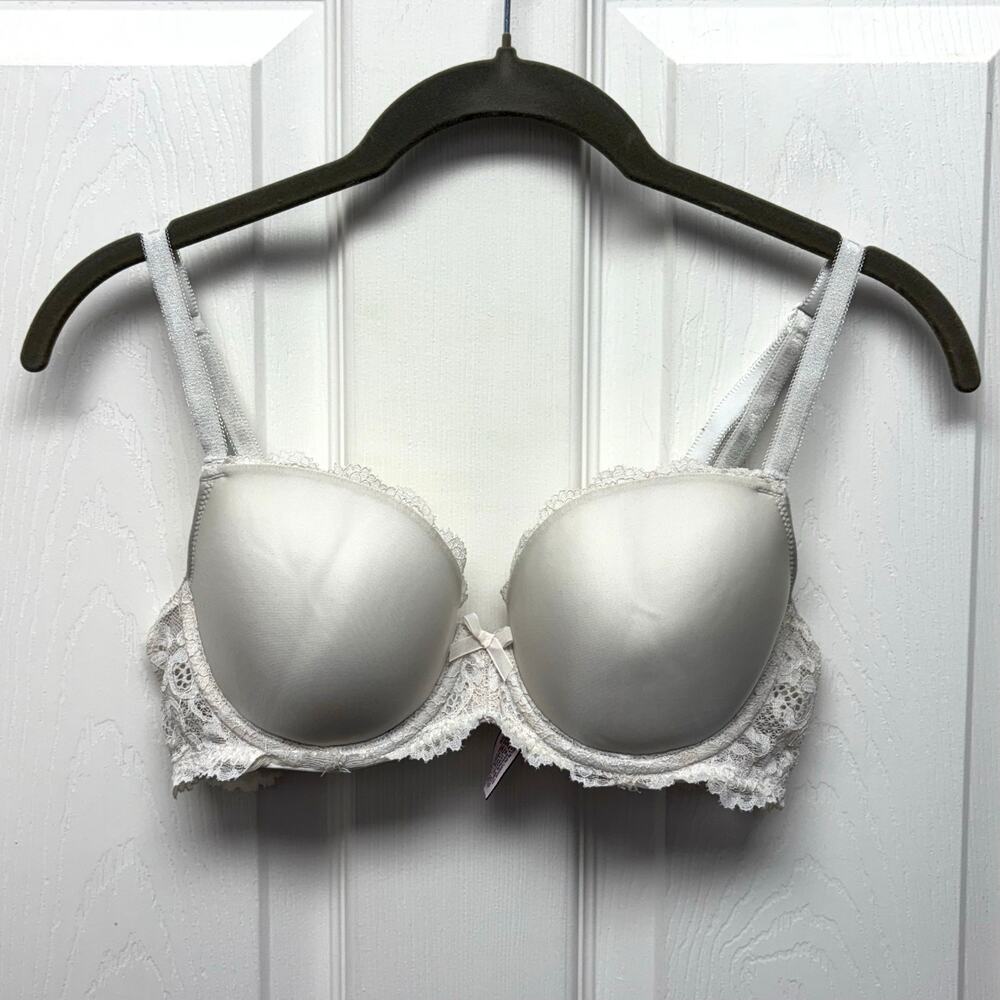 Victoria’s Secret Bra Off White Dream Angels Underwire Lace Demi, Lace Size 34C